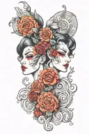 Gemini 2 faced tattoo design idea