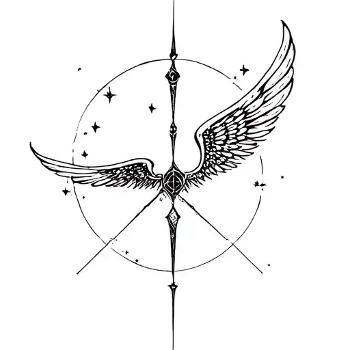 cosntalation of cassiopeia and wings  tattoo design idea