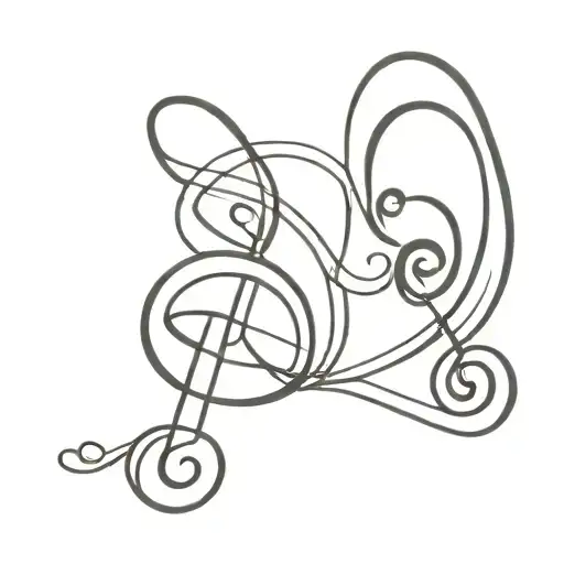 Treble Clef Cartoon character tattoo design idea