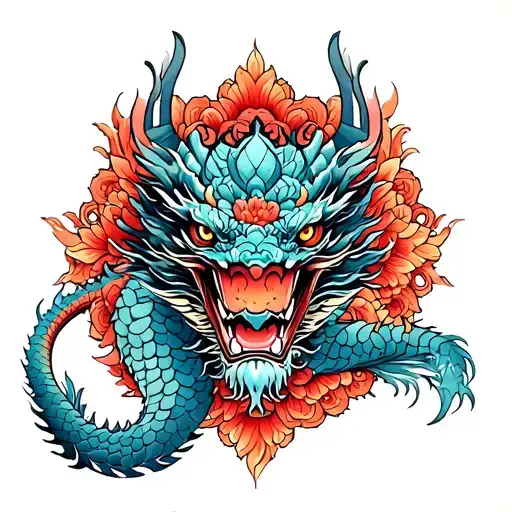 Dragon and mandala design incorporating tattoo design idea