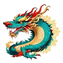 Dragon and mandala design incorporating tattoo design idea