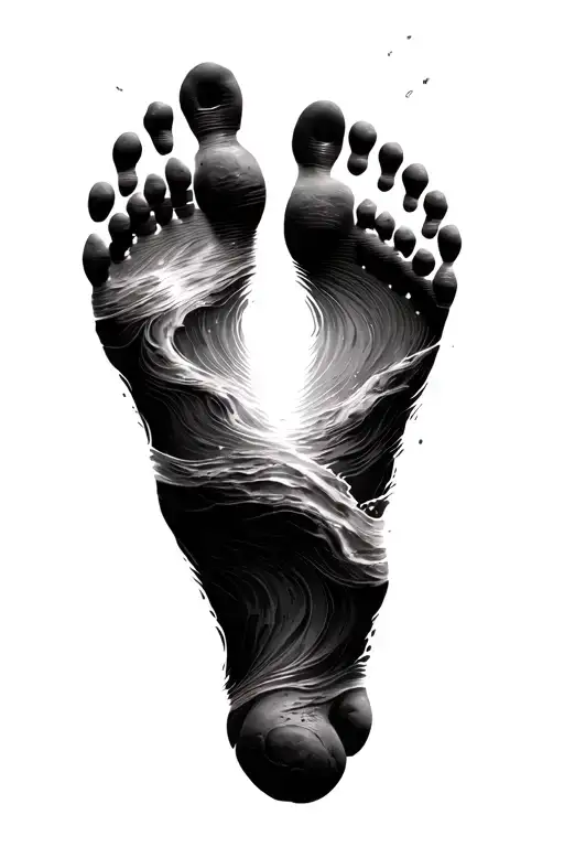 Footprints In The Sand tattoo design idea