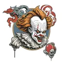 pennywise the clown  tattoo design idea