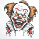 pennywise the clown  tattoo design idea