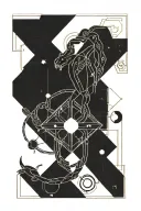 scorpio sign and pluto there tattoo design idea