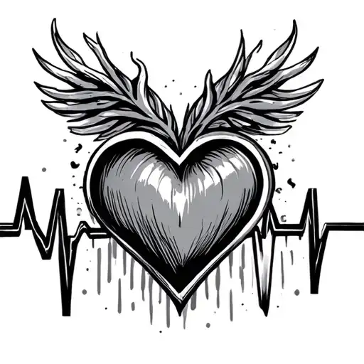 Name Heartbeat tattoo design idea
