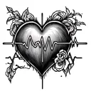 Name Heartbeat tattoo design idea