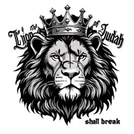 " The Lion of Judah shall break" lion of judah with king's crown and cross-shaped scar over his eye tattoo design idea