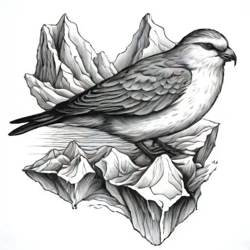 ICEBERG and bird tattoo design idea