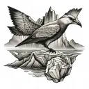 ICEBERG and bird tattoo design idea