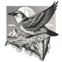 ICEBERG and bird tattoo design idea