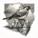 ICEBERG and bird tattoo design idea