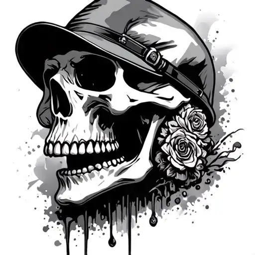 Gangster Skull tattoo design idea