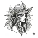 ganja leaf gangster girl tattoo design idea