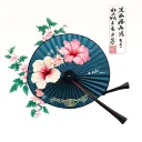 makes a traditional fan with the Namsan Tower, hibiscus flowers and a Korean knot Maedup tattoo design idea