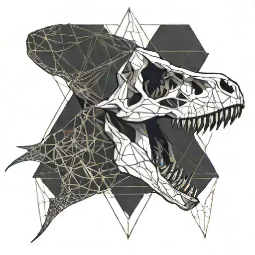 Dinosaur skull tattoo design idea