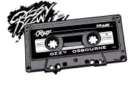 a cassette tape with crazy train, OZZY OSBOURNE and 1980 on it tattoo design idea