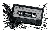 a cassette tape with crazy train, OZZY OSBOURNE and 1980 on it tattoo design idea