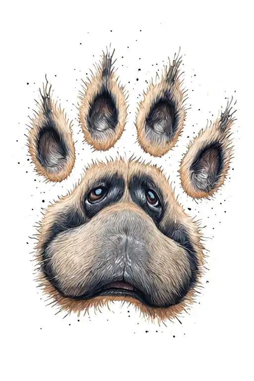 dog paw print tattoo design idea