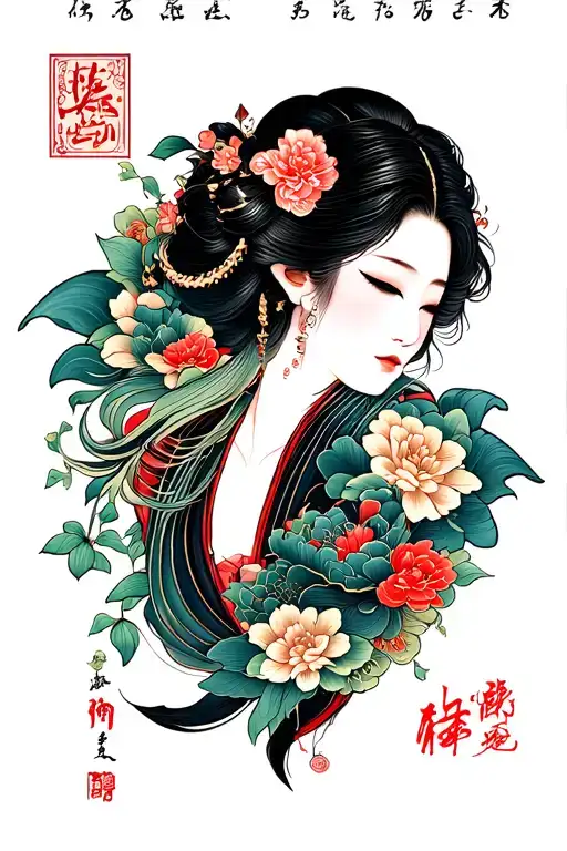 Name Jade Patricia Chinese Lyrics tattoo design idea