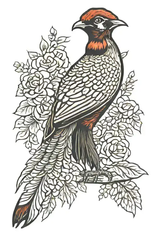 pheasant tattoo design idea