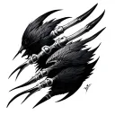 tribal hawk claws on white background black tattoo design idea