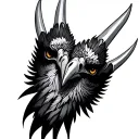tribal hawk claws on white background black tattoo design idea