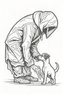 reaper bowing down to jack russell terrier tattoo design idea