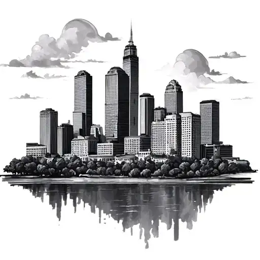 Atlanta Georgia Skyline tattoo design idea