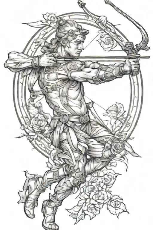 Sagittarius archer shooting tattoo design idea
