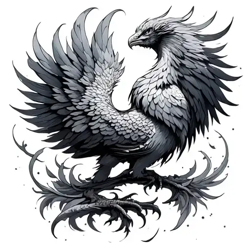 Rainbow Phoenix tattoo design idea