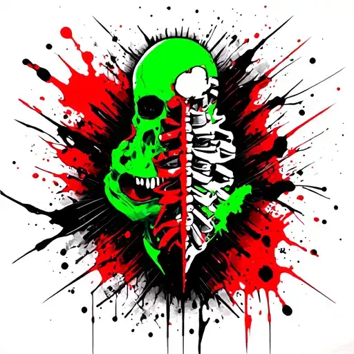 david martinez sandevistan spine tattoo design green and black tattoo design idea