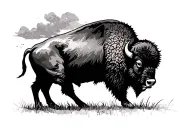Bison silhouette tattoo design idea