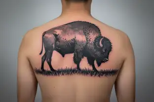 Bison silhouette tattoo design idea