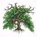 a poisonous tree whose roots appear in the lyrics of the song "Oh, beautiful poison tree Let your power grow in me" tattoo design idea