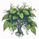 a poisonous tree whose roots appear in the lyrics of the song "Oh, beautiful poison tree Let your power grow in me" tattoo design idea