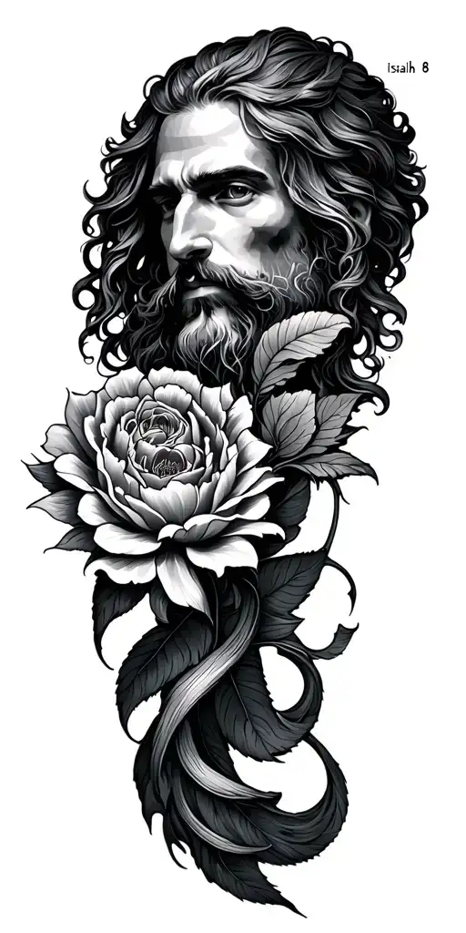 Isaiah 6:8 illustration with intricate details tattoo design idea