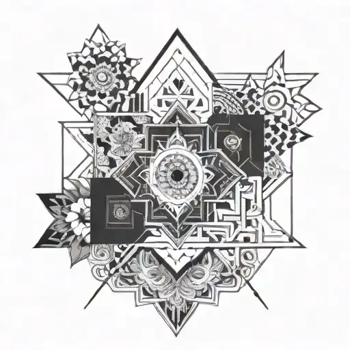 Mendala - mind body soul strength etc tattoo design idea