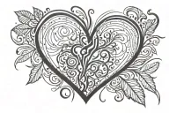 life is cold and heart tattoo design idea