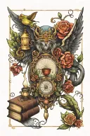 fantasy bookish theme tattoo design idea
