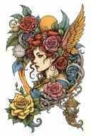 fantasy bookish theme tattoo design idea