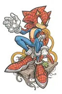 sonic the hedgehog featuring spiderman tattoo tattoo design idea