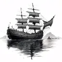 Sunken Ship tattoo design idea