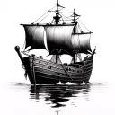 Sunken Ship tattoo design idea