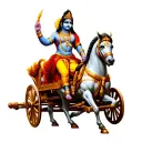 lord krishna riding Mahabharat Chariot of arjuna tattoo design idea