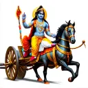 lord krishna riding Mahabharat Chariot of arjuna tattoo design idea