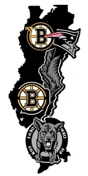 redsox, patriots bruins and celtics logos with entering boston sign and  the outline of massachusetts with 617 inside tattoo design idea