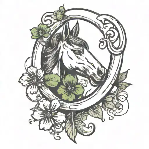 clover, lucky rabbits foot, horse shoe tattoo design idea
