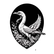 "20" Liver bird rising tattoo design idea