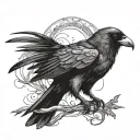 semicolon crow tattoo design idea